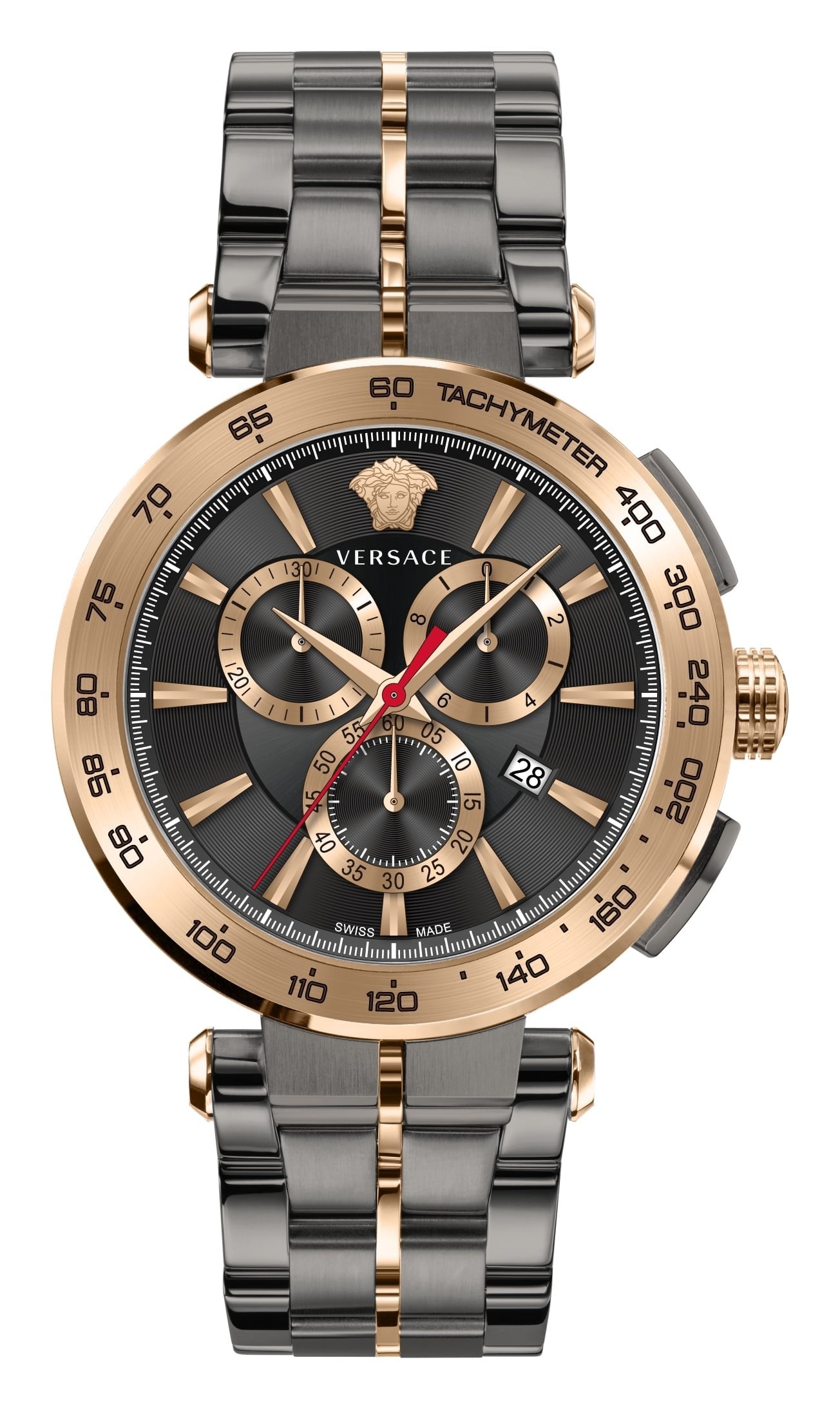 Versace Herren Chronograph Aion VE6CA0723 Grau/Bronze Edelstahl