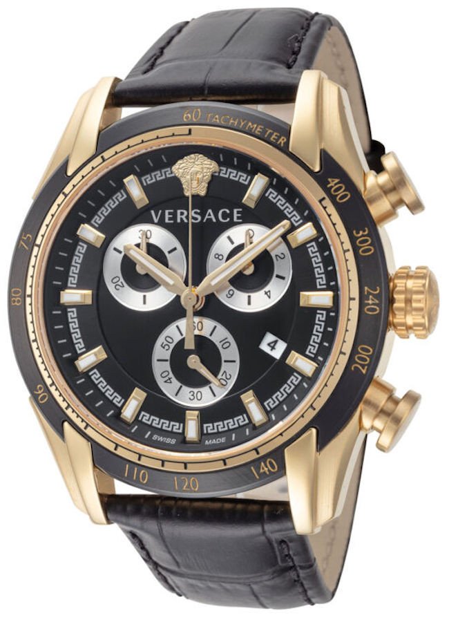 Versace Herren Chronograph V-Ray Chrono Gold Schwarz VE2I00921
