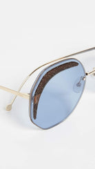 FENDI - Safilo GLASS FF 0358/S GOLD/BLUE 63/19/140 Damenbrillen Sonnenbrillen