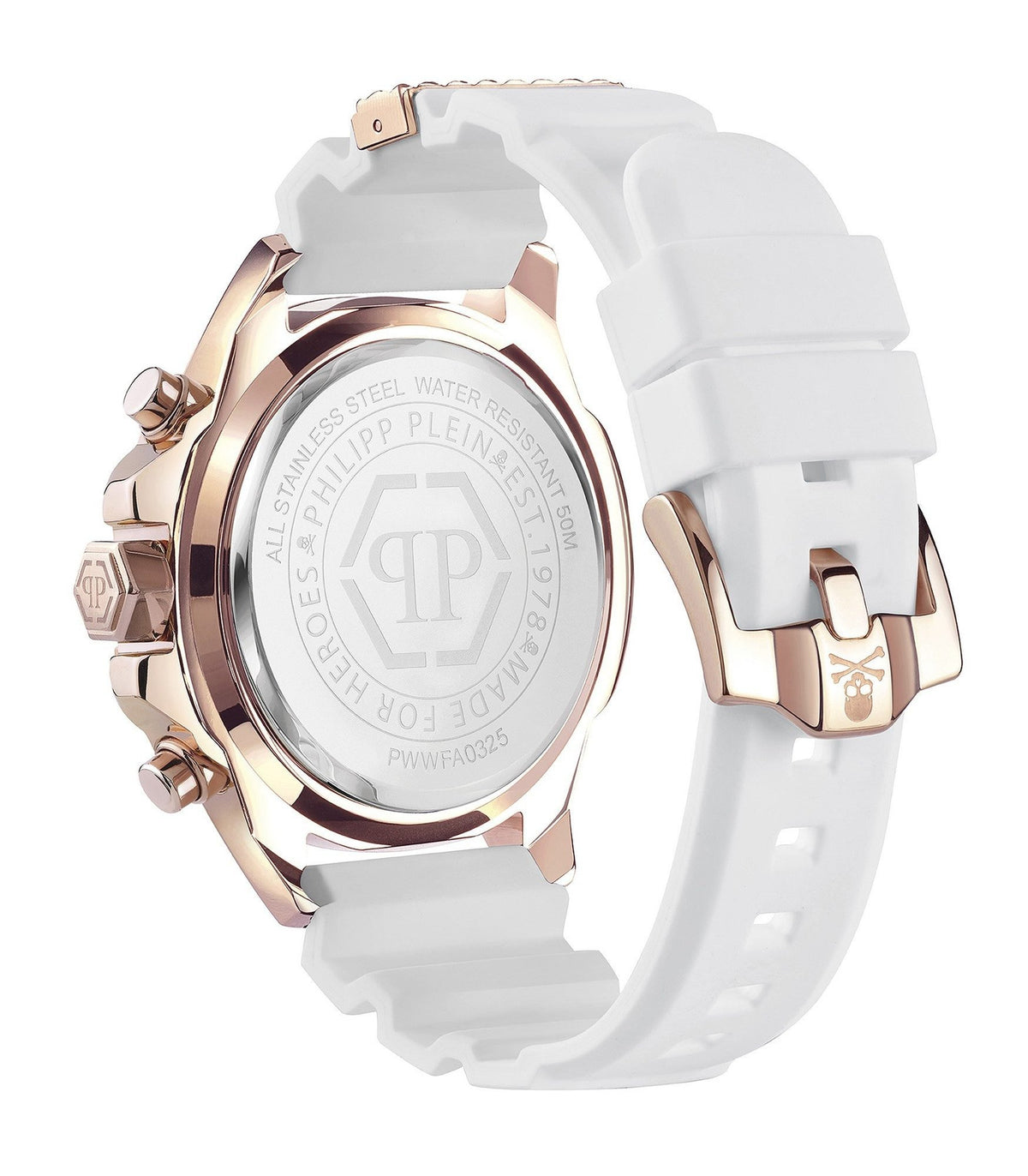 Philipp Plein Herrenuhr The $kull Chrono Schwarz/Weiß PWWFA0325