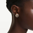 Swarovski Ohrstecker Damen Hyperbola Ohrstecker Rundschliff Weiß Goldlegierungsschicht 5740407