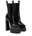 Versace Damen Stiefeletten Medusa schwarz poliertem Leder High Heel Plattform Stiefel 1007143-DVT51-1B000