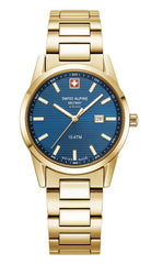 Swiss Alpine Military Damenuhr Argos gold blau 34mm Artikelnummer 7767.1115