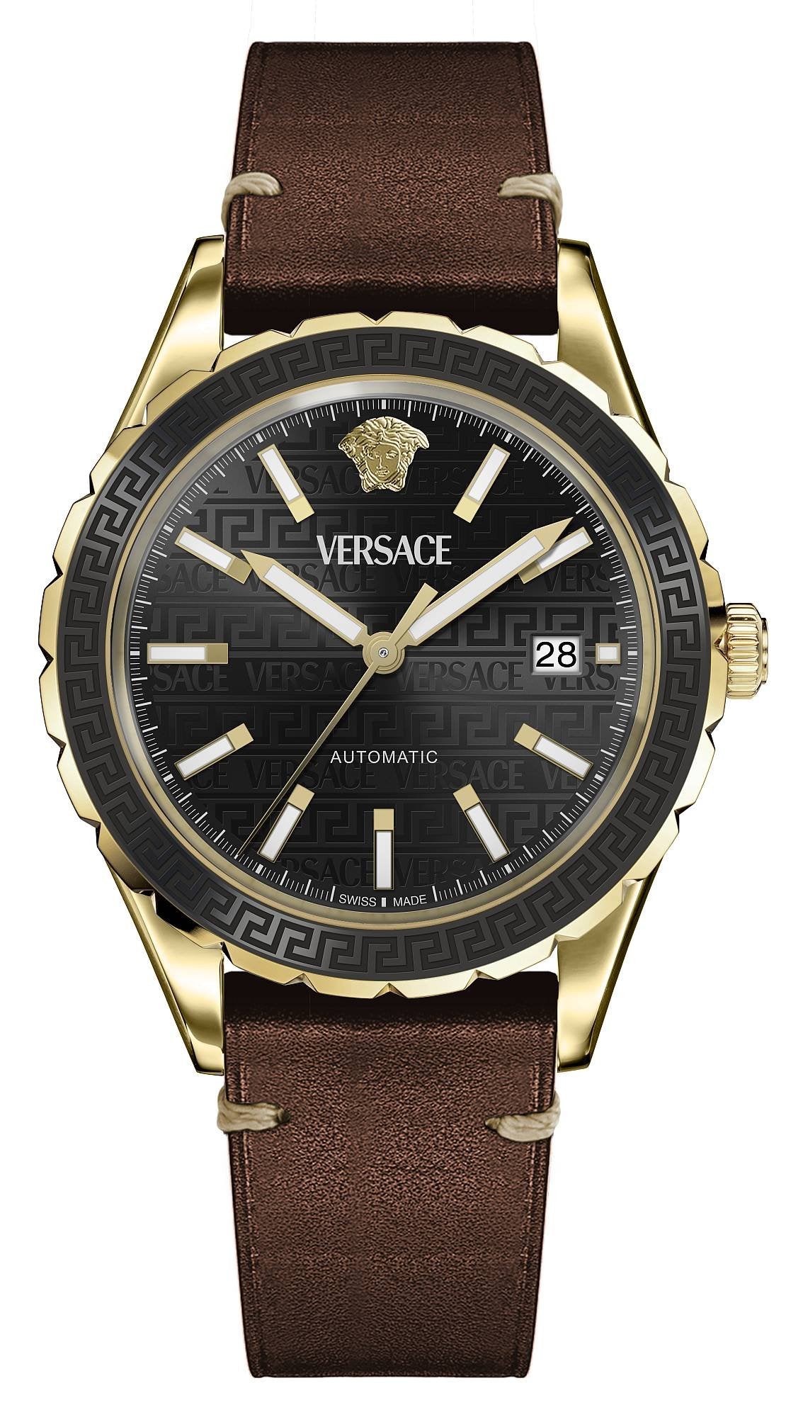 Versace Herren-Armbanduhr Hellenyium Automatic braun schwarz VEQCA0224