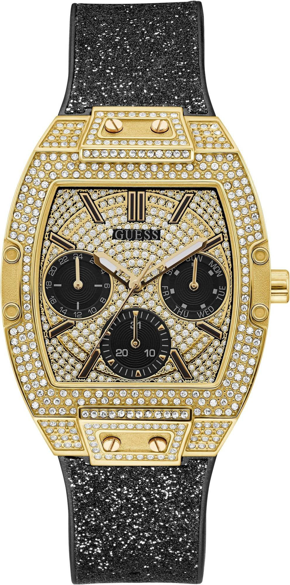 Guess Damen Armbanduhr schwarz golden  Armband  GW0105L2