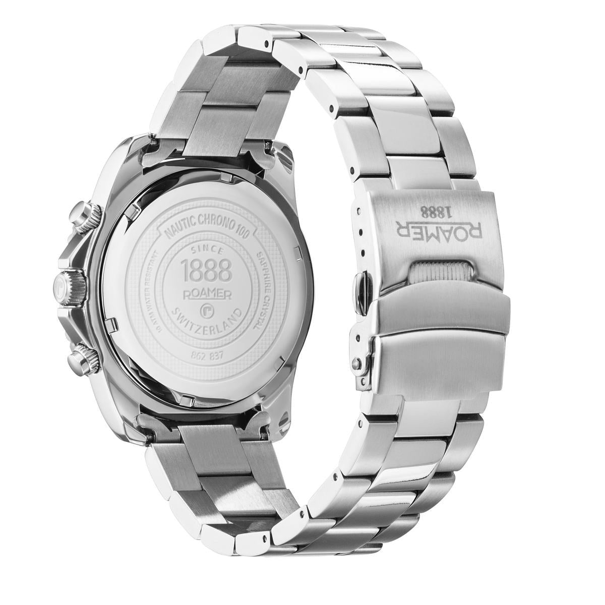Roamer Herren Armbanduhr Nautic Chrono 100 43 mm Armband Stainless Steel 862837 41 45 20