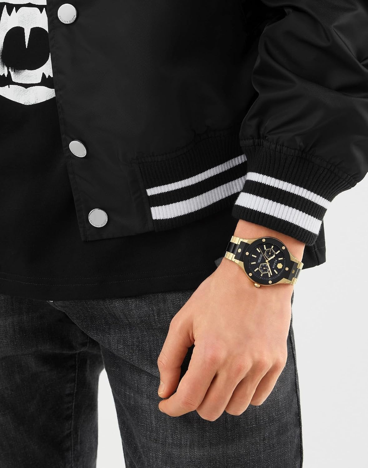 Philipp Plein Armbanduhr Unisex Underdog Multi Schwarz Gold PW1GA0626