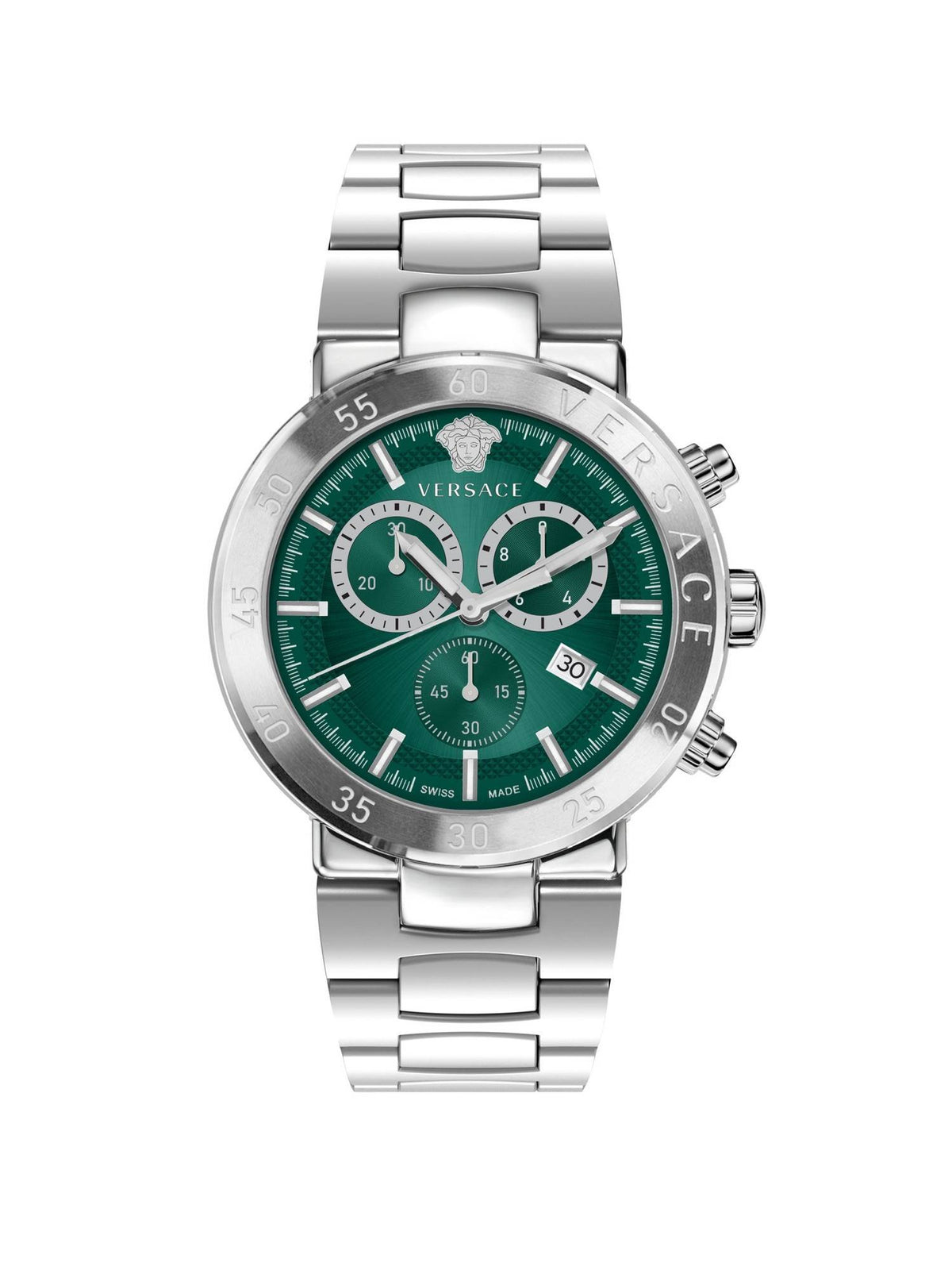 Versace Herren Armbanduhr  Urban Mystique 43 mm Chronograph, Datumsfenster  Armband Edelstahl VEPY01021