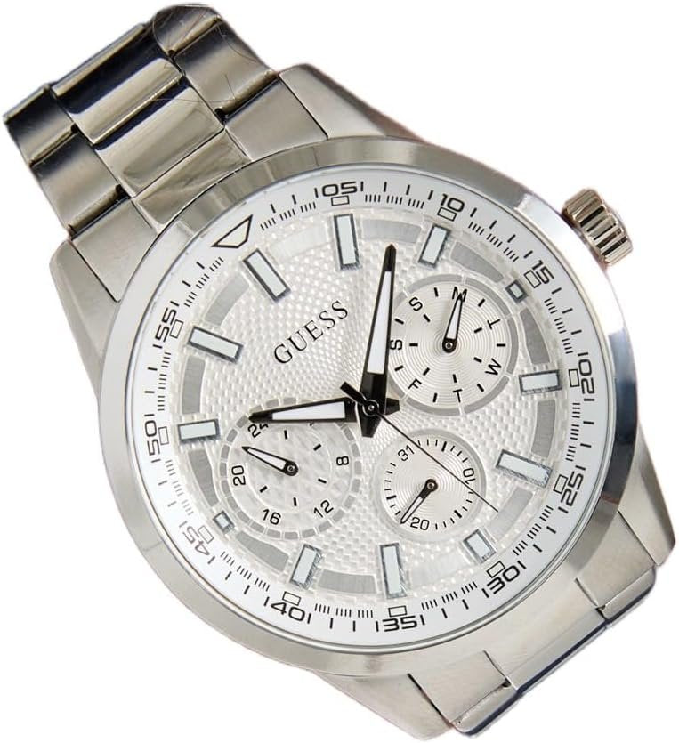 Guess Multifunktionsuhr Herren Silver Tone Multi-function Watch (Trey) Silber GW0963G1