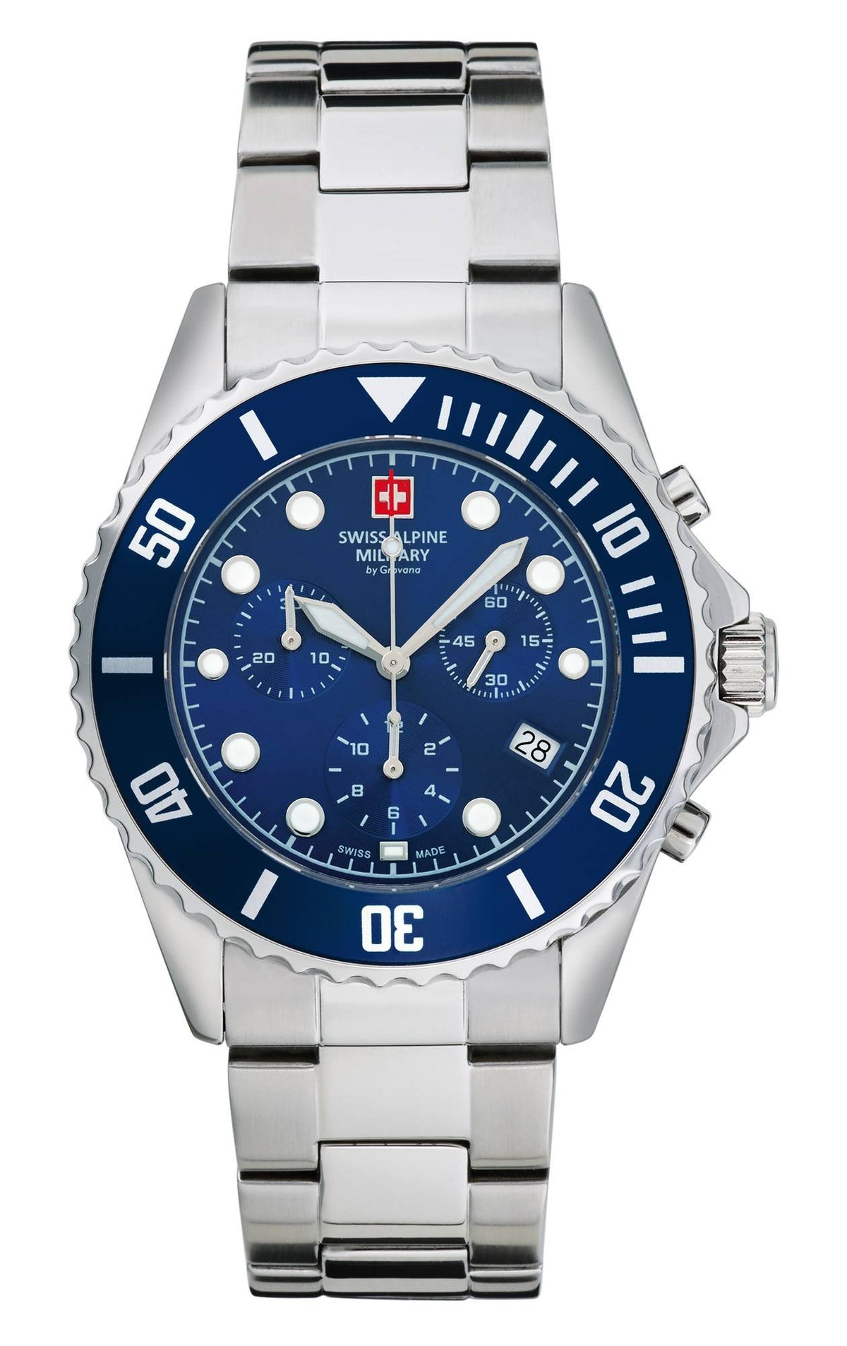 Swiss Alpine Military Herren Armbanduhr  7053.9135  Chronograph & Datumsfenster Armband Stainless Steel