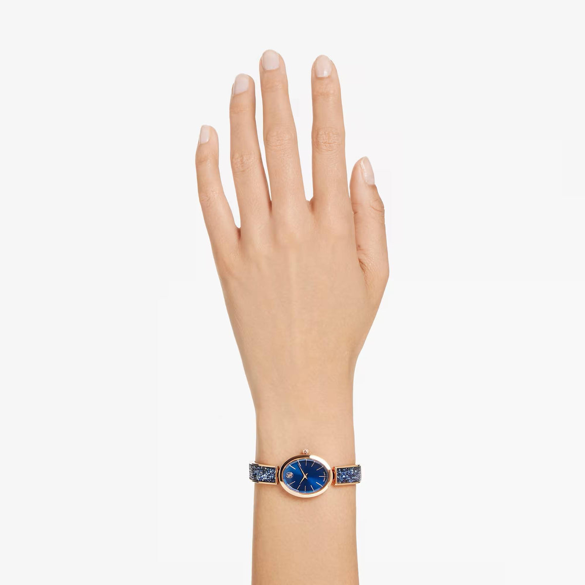 Swarovski Crystal Rock Oval Armbanduhr Damen roségold blau 5656822