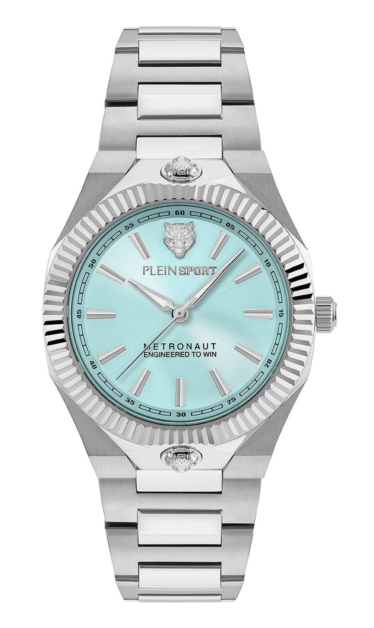 Plein Sport Armbanduhr Damen Metronaut 36 mm Silber Blau PSDGA0725