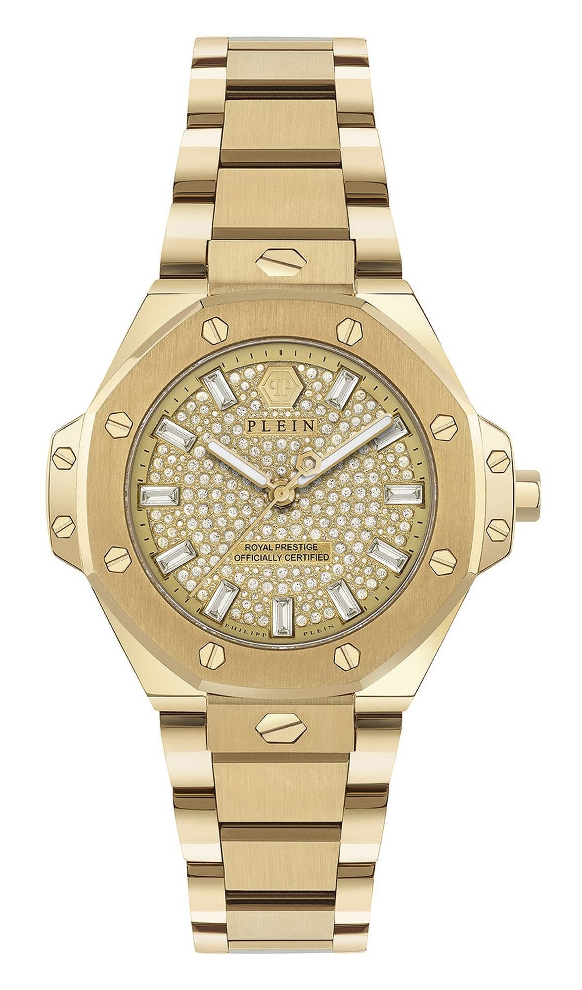 Philipp Plein Damen Uhr Royal Prestige PW4FA0525 Edelstahl Gold 33 mm Kristall‑Lünette