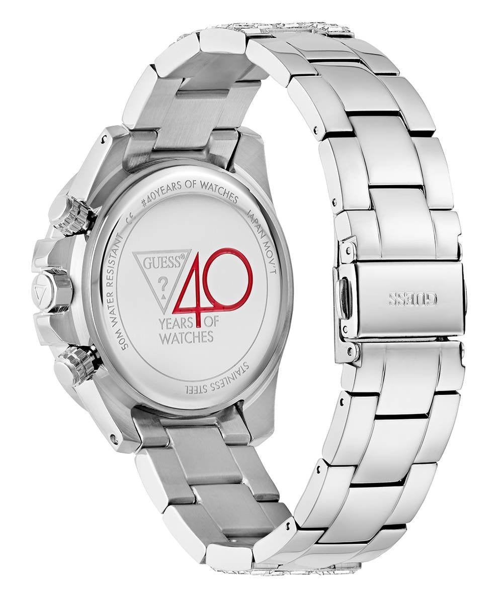 Guess Damen Multifunktionsuhr ICONIC 40th Anniversary Limited Edition Silber GW0812L1