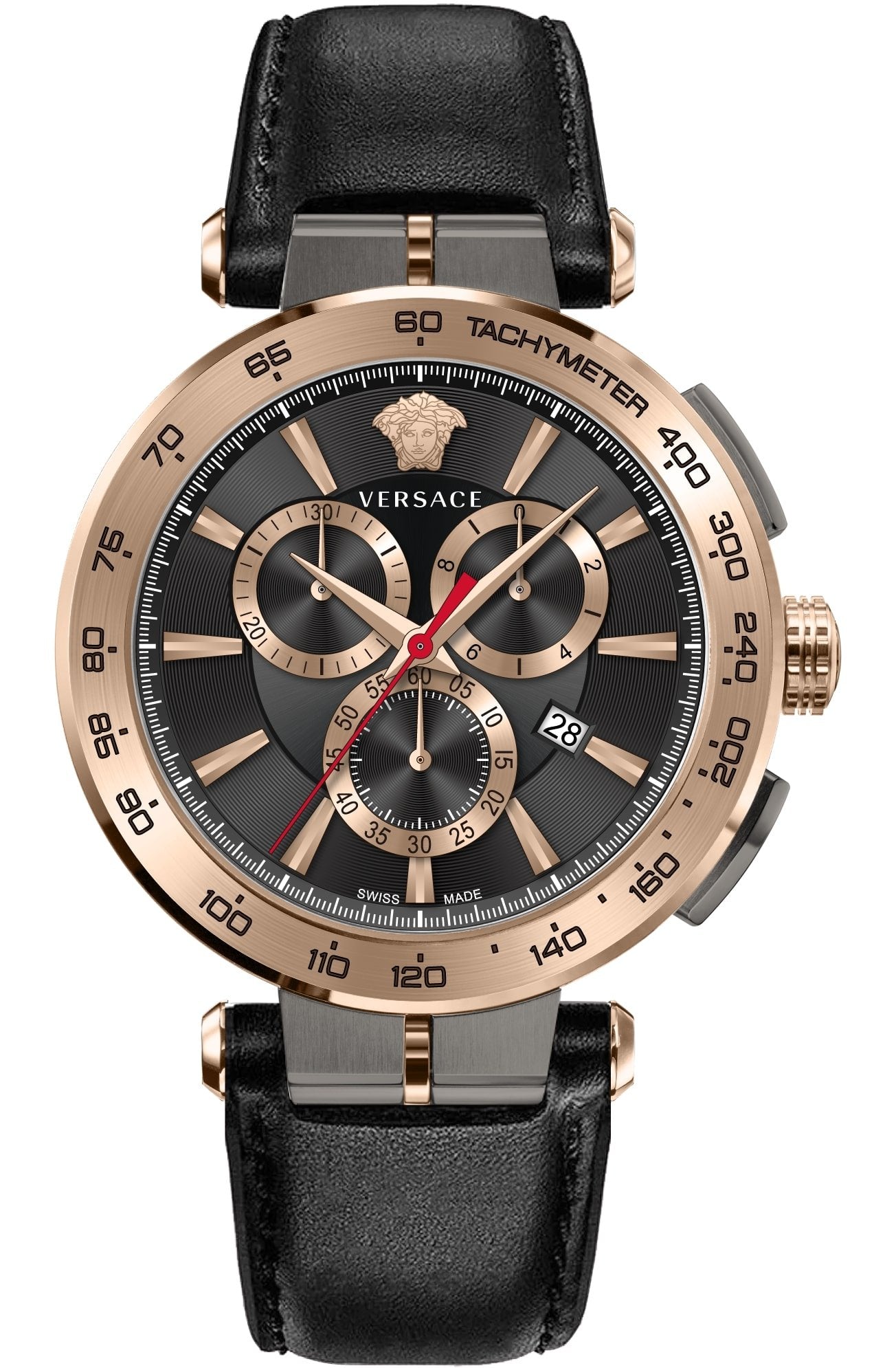 Versace Herren Chronograph Aion VE6CA0323 Roségold-Schwarz