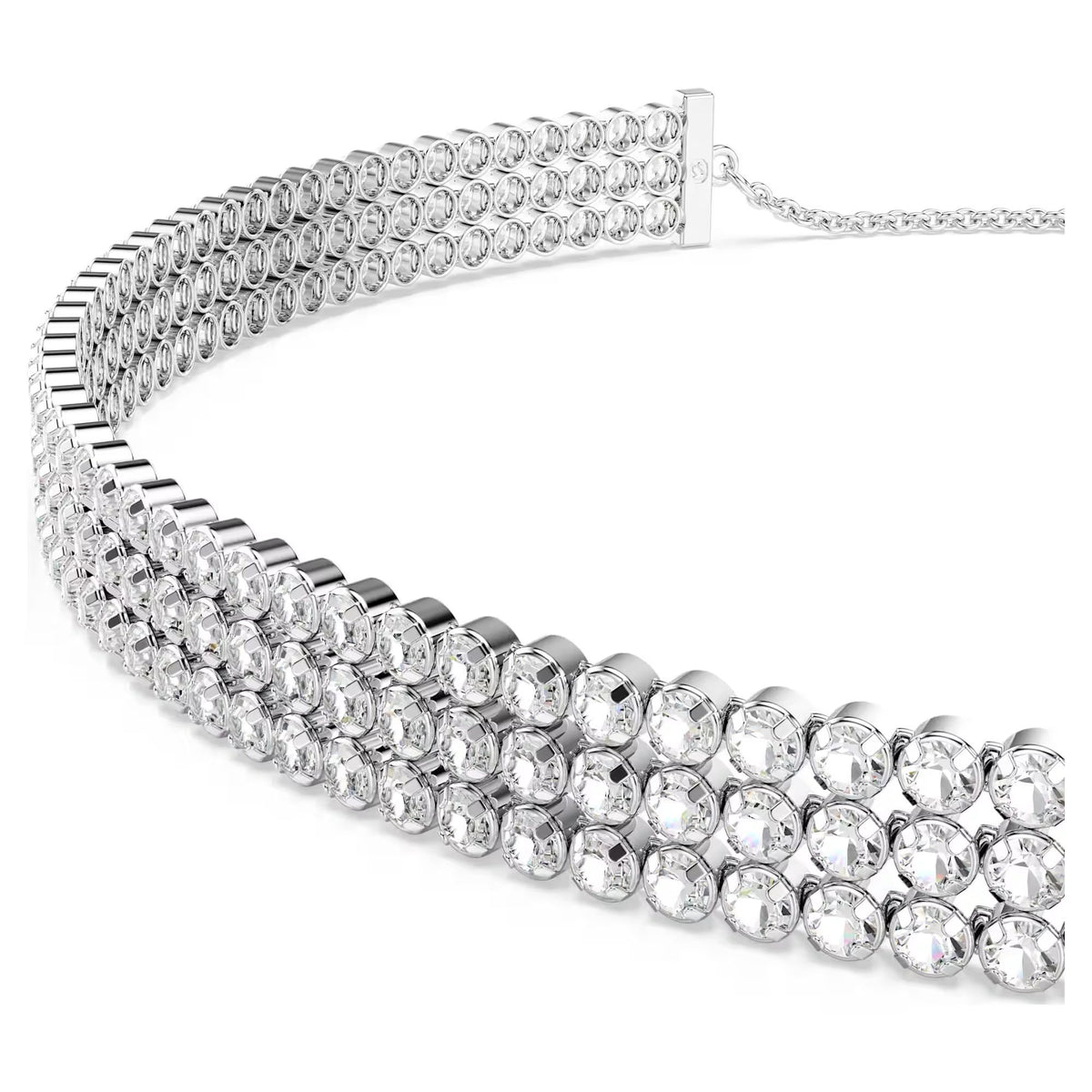 Swarovski Halskette Damen Matrix Tennis Choker Weiß rhodiniert 5685755