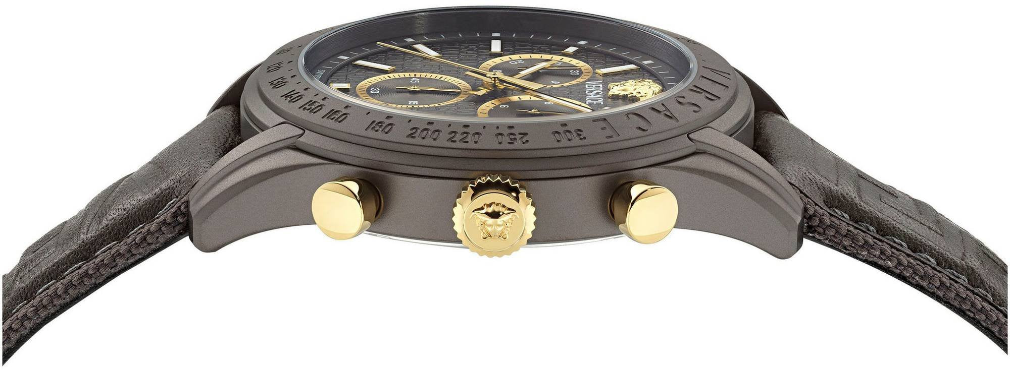 Versace Herrenuhr Chronograph Chrono Master Schwarz-Grau VE8R00124