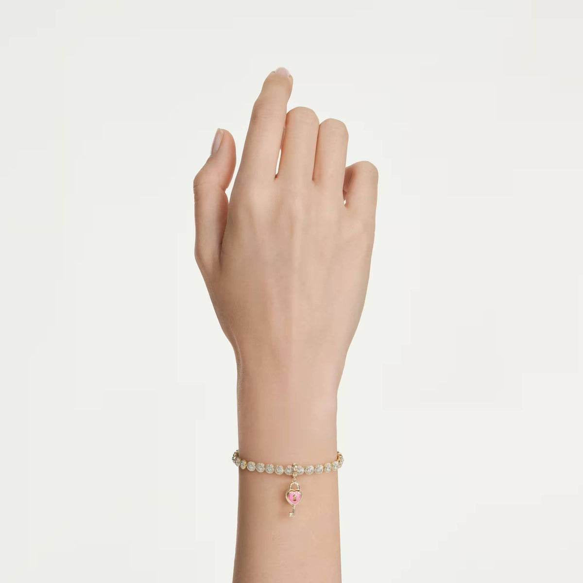 Swarovski Charm Damen Idyllia Herz mit Schlüssel Weiß Gold 5742959