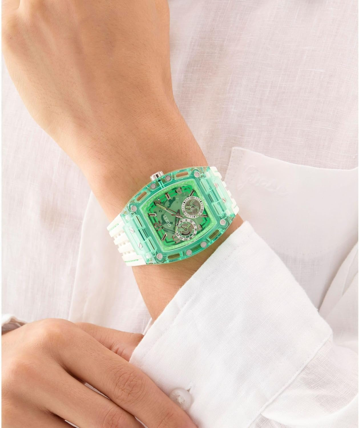 Guess Multifunktionsuhr Herren PHOENIX Grün/Weiß GW0499G10
