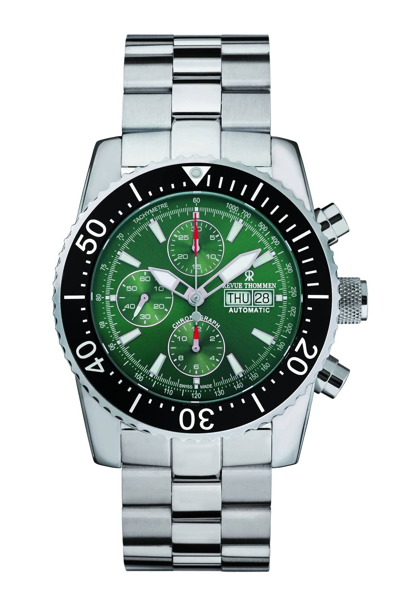 Revue Thommen Herren Armbanduhr Automatic  Diver 46 mm Day & date Window Armband Silicone 17030.6532