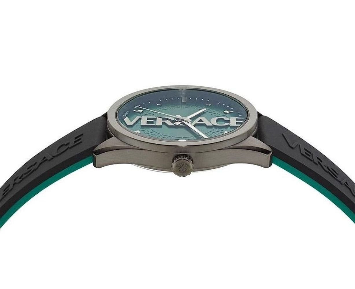 Versace Herren Armbanduhr V-VERTICAL schwarz, grün 42 mm VE3H00322