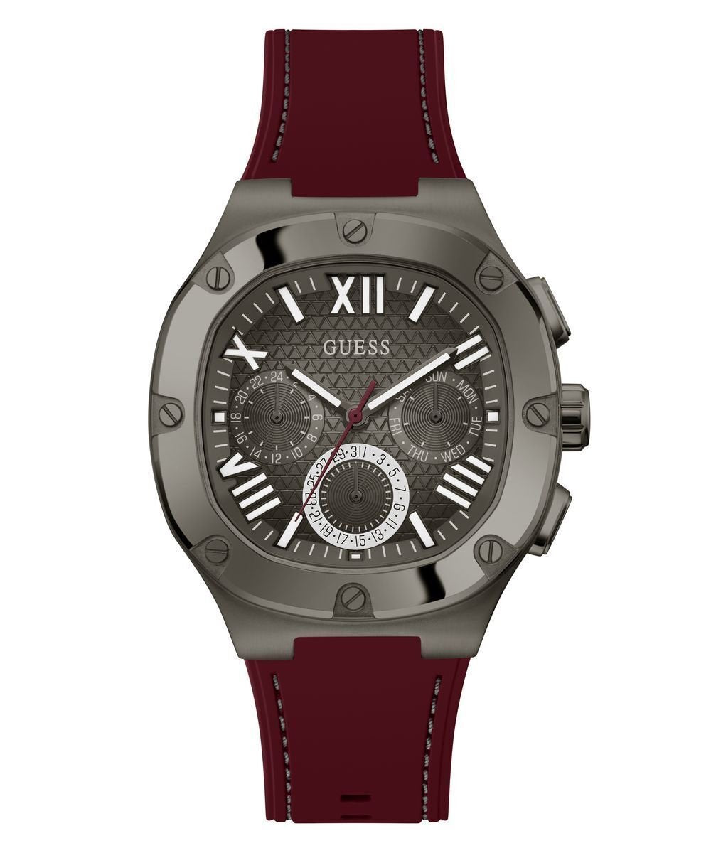 Guess Herren Armbanduhr Multifunktion Headline gun metal, bordeaux 42 mm GW0571G4
