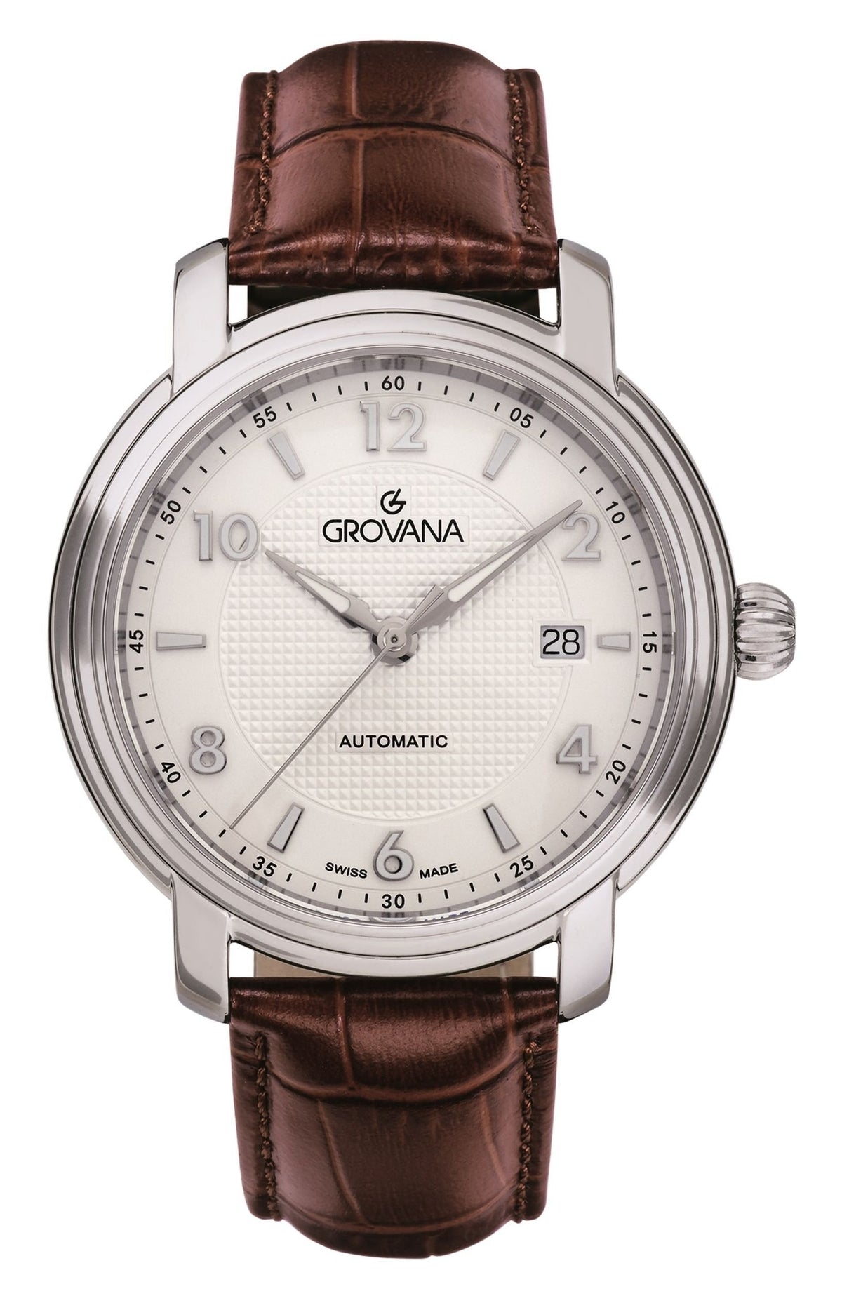 Grovana Armbanduhr Herren St Andrews Fairway Silber Braun 1703.2532