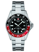 Swiss Alpine Military Herren Uhr GMT Analog Quarz 7052 Edelstahl 7052.1136