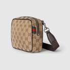 Gucci Herren Tasche Small Messenger Bag GG Monogramm Beige Braun 834268FAEON9750