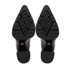 Versace Damen Stiefeletten Medusa schwarz poliertem Leder High Heel Plattform Stiefel 1007143-DVT51-1B000
