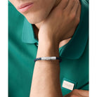 ASTON MARTIN Armband Herren AML THRILL Lederband Edelstahl Dunkelblau/Silber MJRIF5BU4