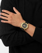 Philipp Plein Herrenuhr The $kull Chrono Schwarz/Gold PWWFA0225