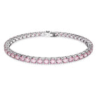 Swarovski Armband Unisex Matrix Tennis Rundschliff Rosa Rhodiniert Größe S 5648930