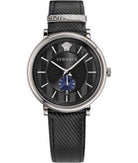 VERSACE Herren Armbanduhr V CIRCLE Lederarmband schwarz VEBQ009 18
