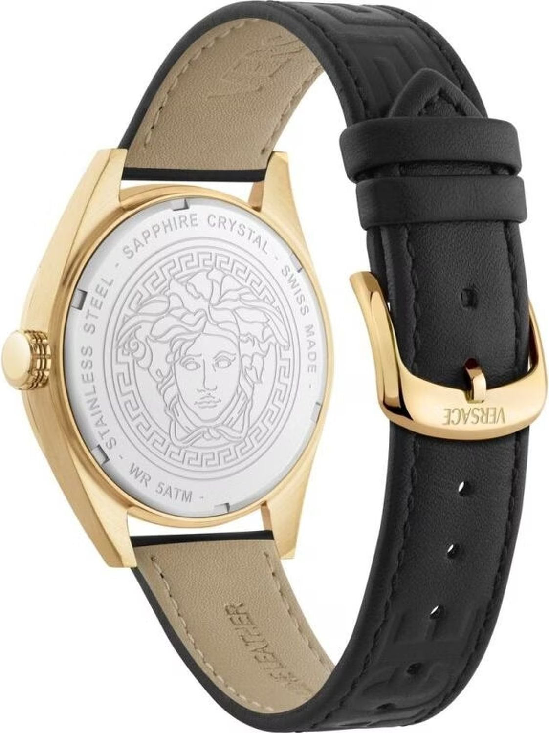 Versace Armbanduhr Unisex Athletics 3 Hands Goldfarben Schwarz VEKHA0225