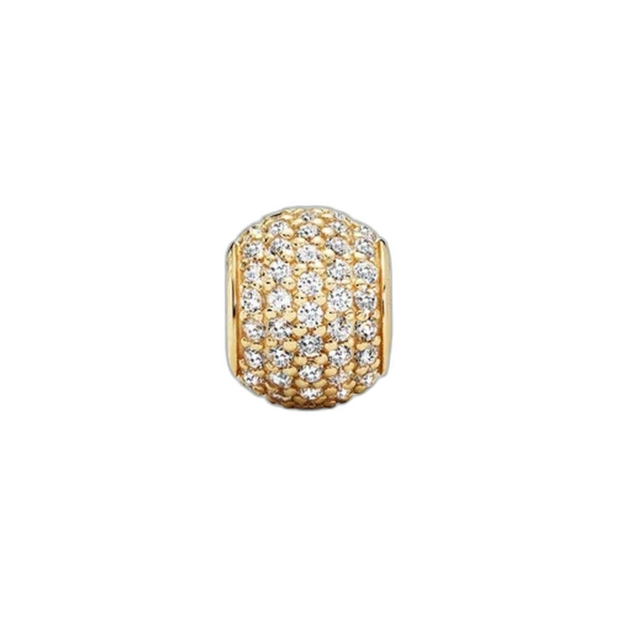 Pandora Charm Damen Pavé Kugel Charm Gold 750819CZ