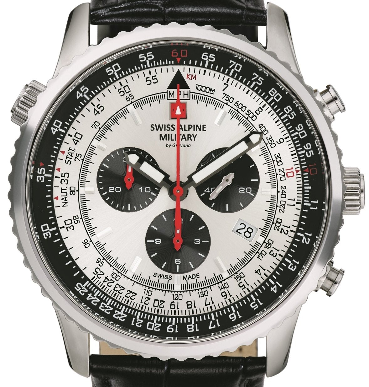 Swiss Alpine Military Herren Armbanduhr 45 mm Armband Leder 7078.9538