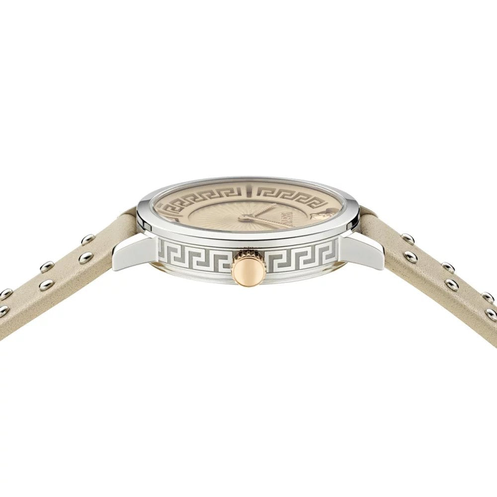 Versace Damenuhr Greca Fortuna Beige/Silber VE0A00125