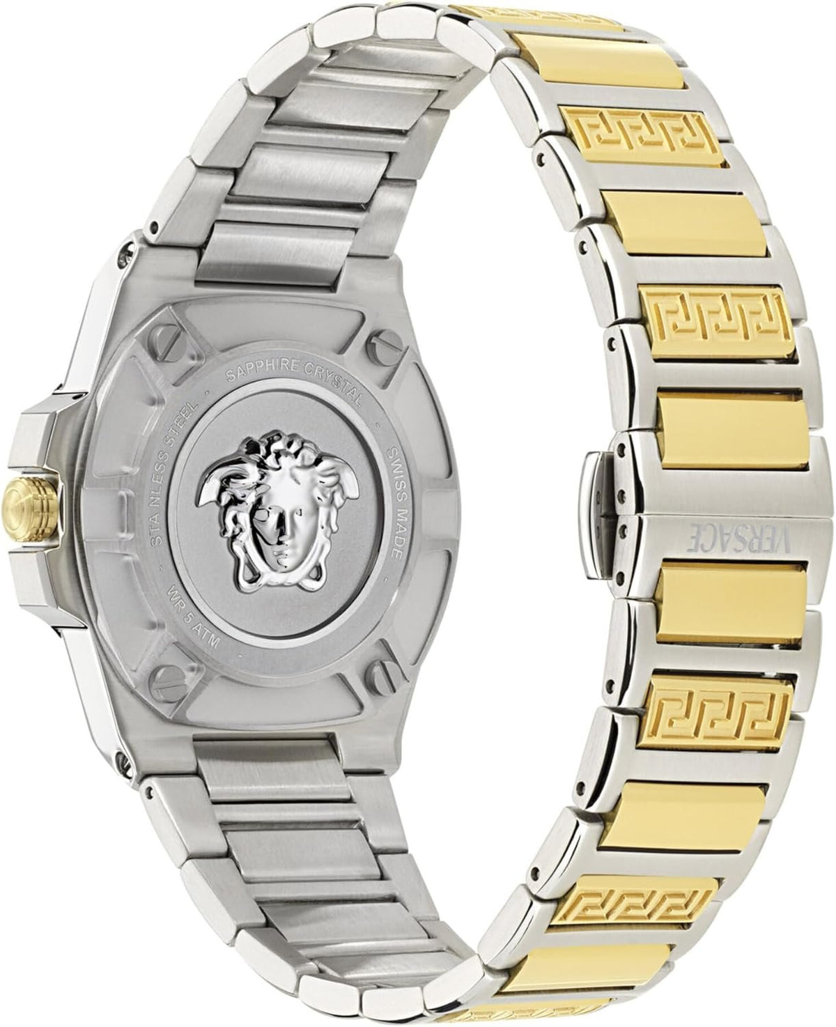 Versace Damen Analog Quarz Armbanduhr Greca Reaction