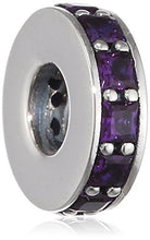PANDORA Damen-Bead-Zwischenelement Violettfarbene Unendlichkeit 925 Silber Kristall pink - 791724NRP