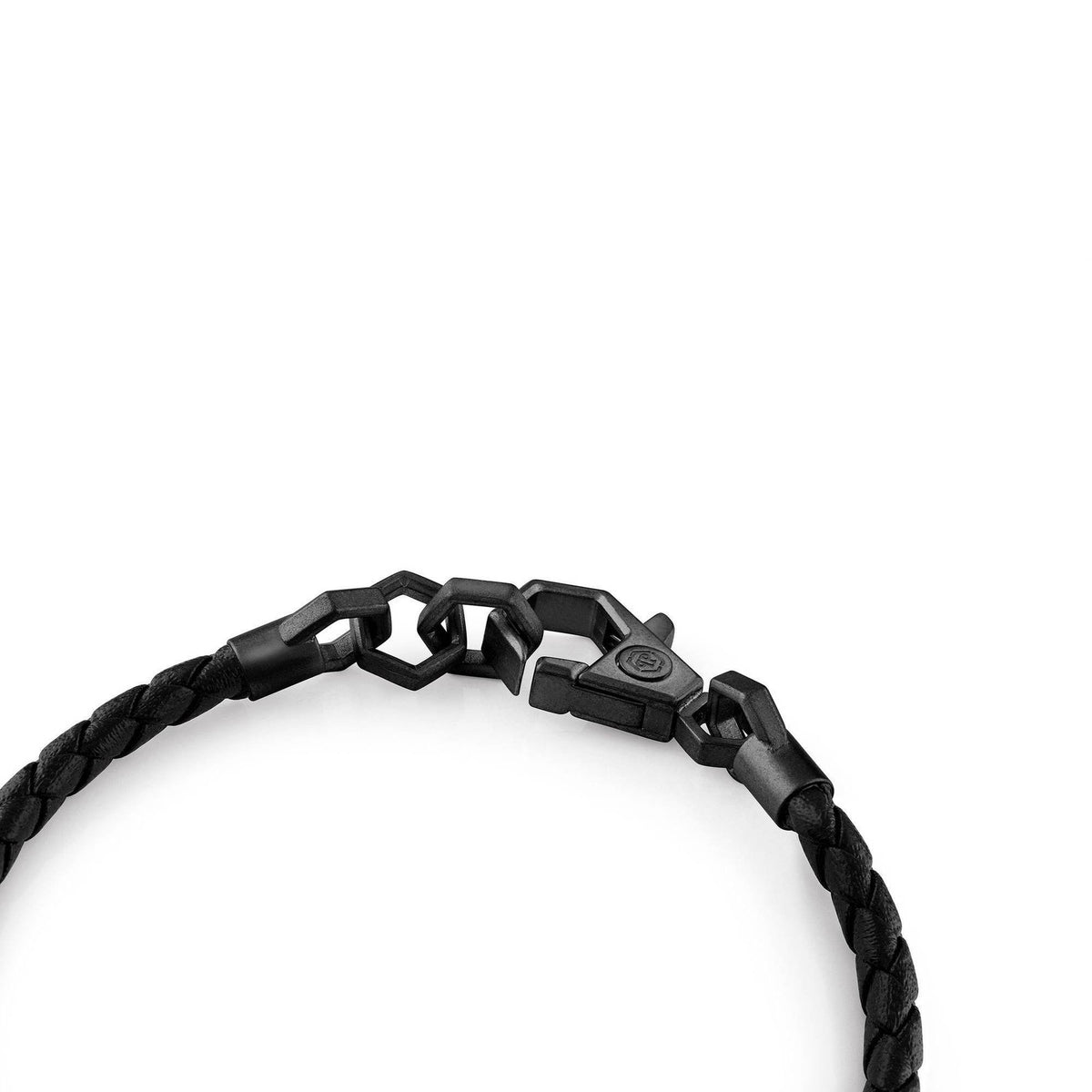 Philipp Plein Armband Herren Schwarz Leder Edelstahl PJYEA15BU