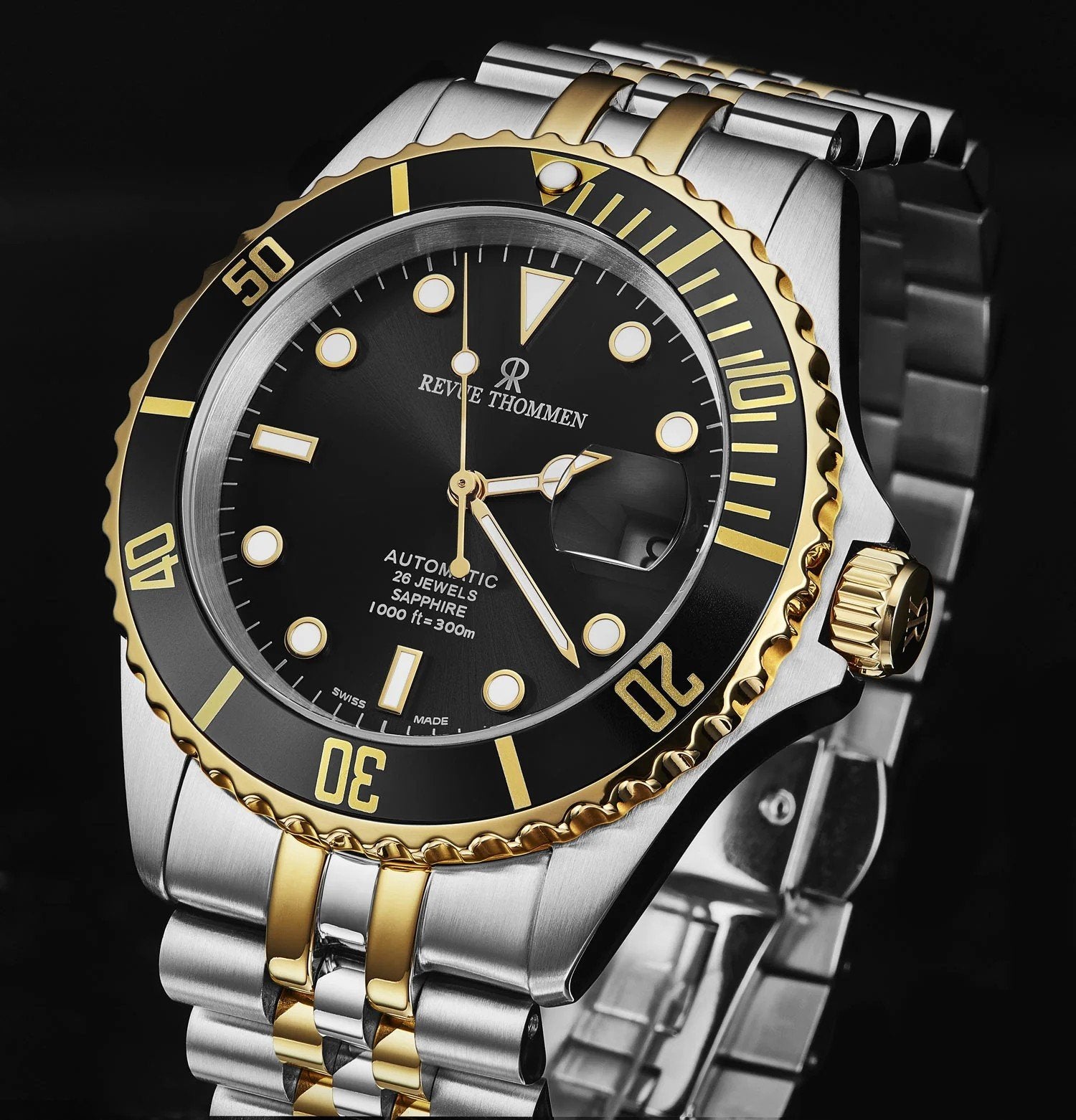 Revue Thommen Herren Armbanduhr Automatik Diver bicolor 42 mm 17571.2247