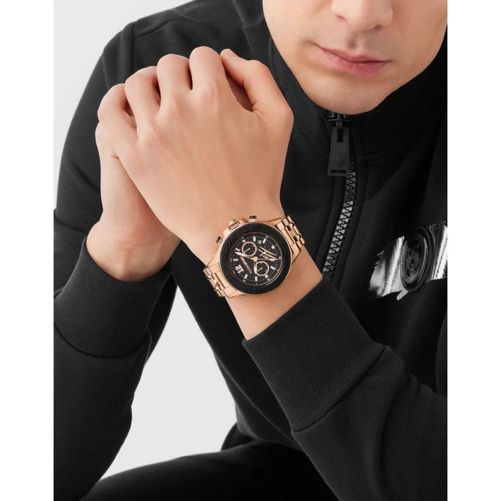 Plein Sport Uhr Herren WARRIOR TECH PS6BA0924 Roségold / Schwarz
