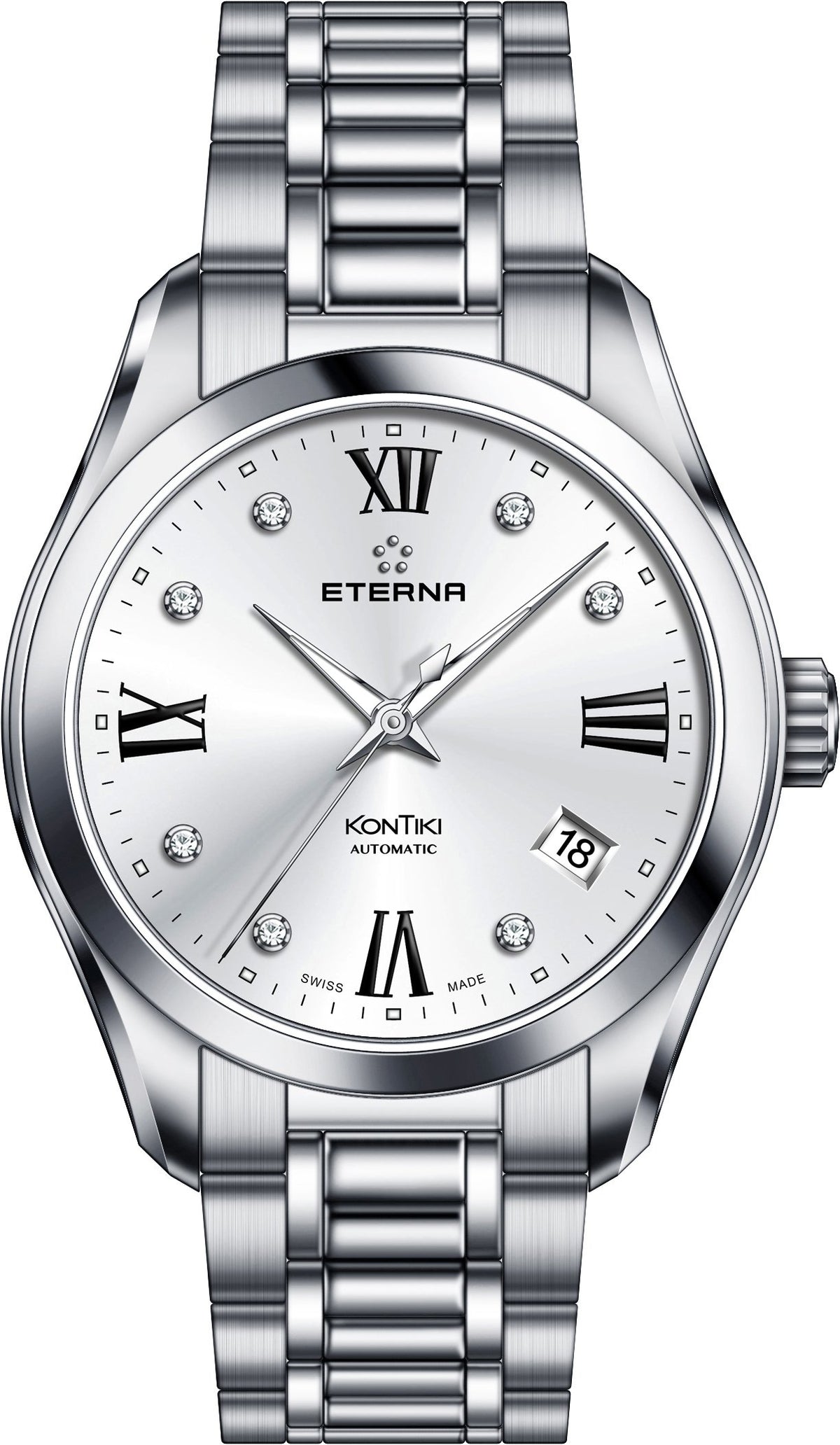 Eterna Armbanduhr Damen Automatik 36mm Silber 1260.41.16.1731
