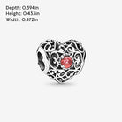 PANDORA Damen-Charm Januar Herz 925 Silber Granat rot - 791784GR