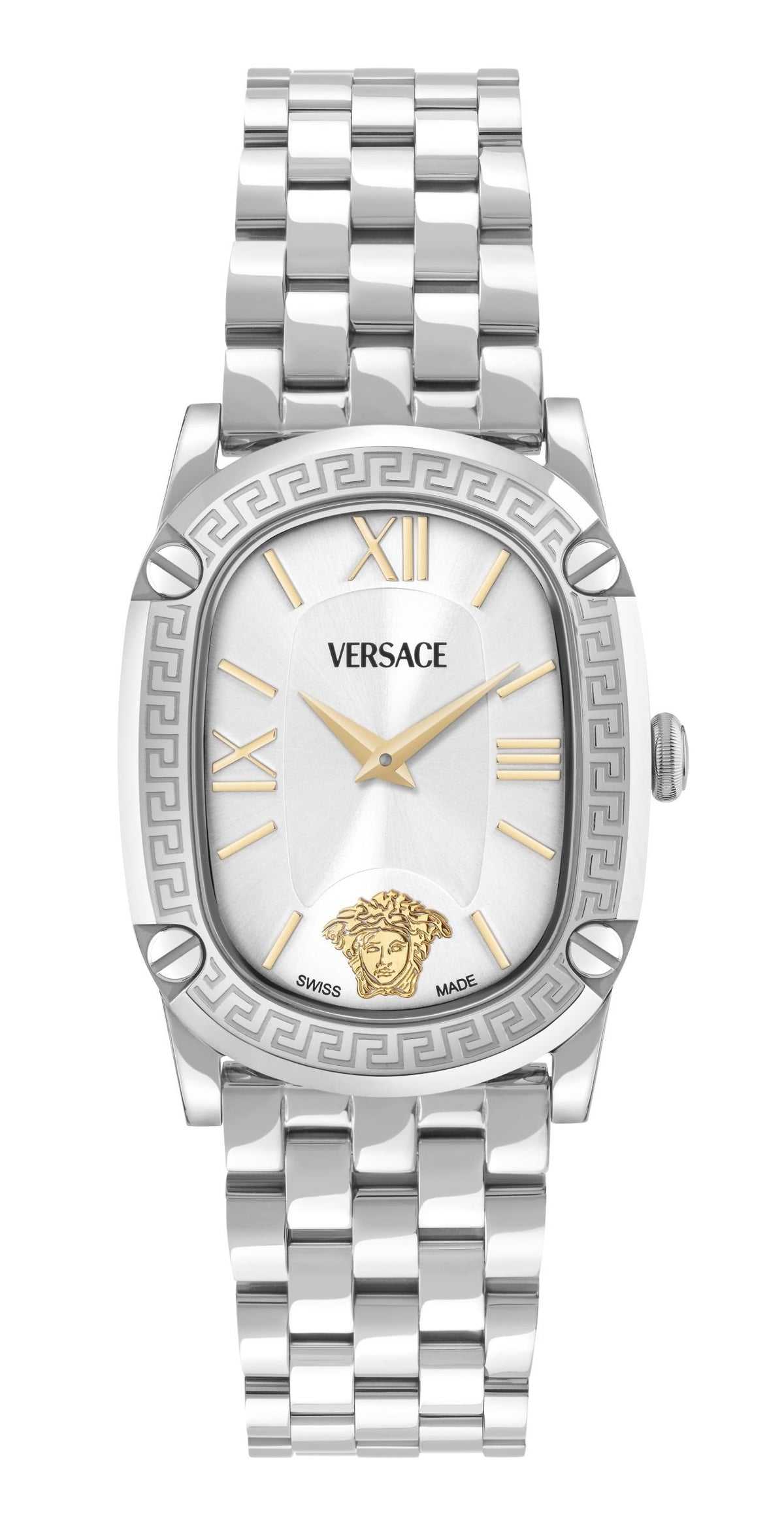 Versace Uhr Damen Greca Couture Weiß Edelstahl VE1B01125