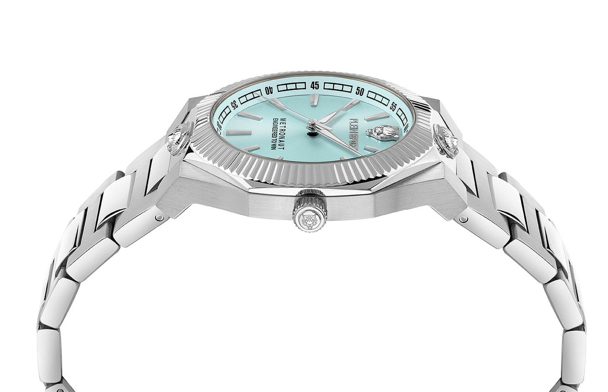 Plein Sport Armbanduhr Damen Metronaut 36 mm Silber Blau PSDGA0725