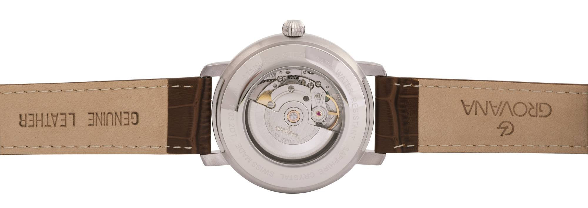 Grovana Armbanduhr Herren St Andrews Fairway Silber Braun 1703.2532