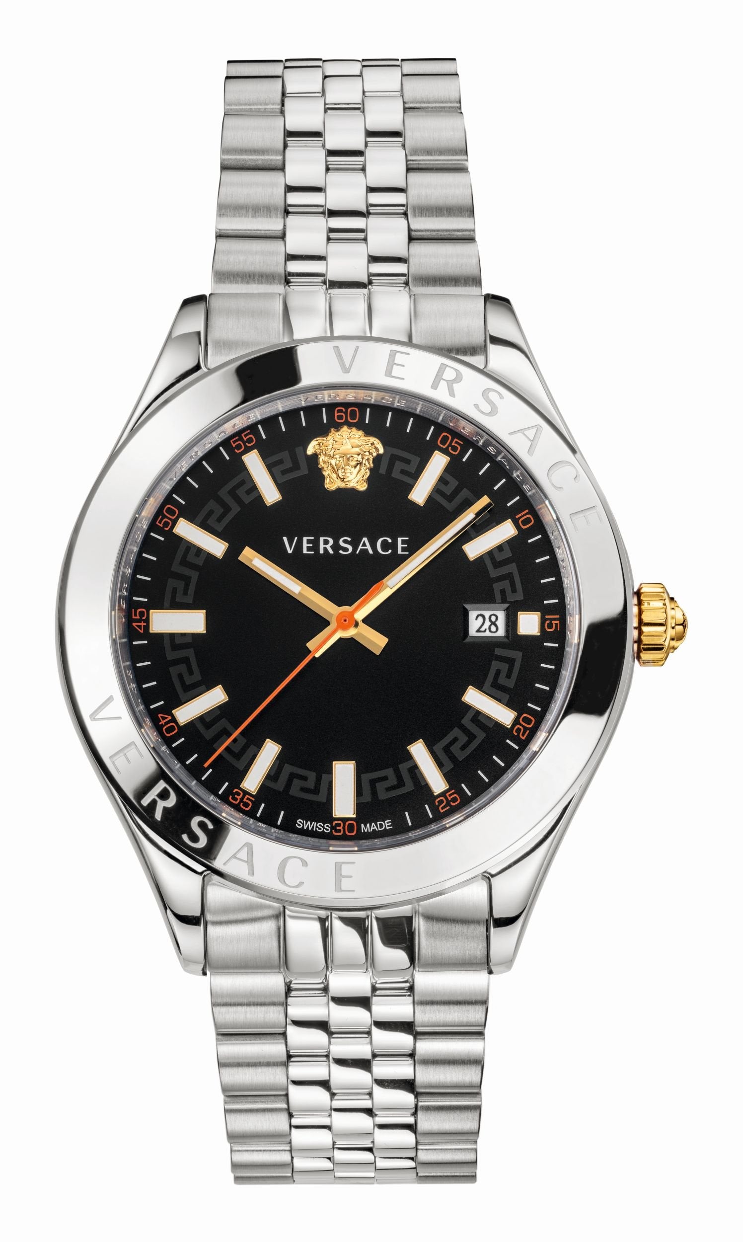 Versace Herren‑Armbanduhr Hellenyium Schwarz/Silber Edelstahl VEVK00420