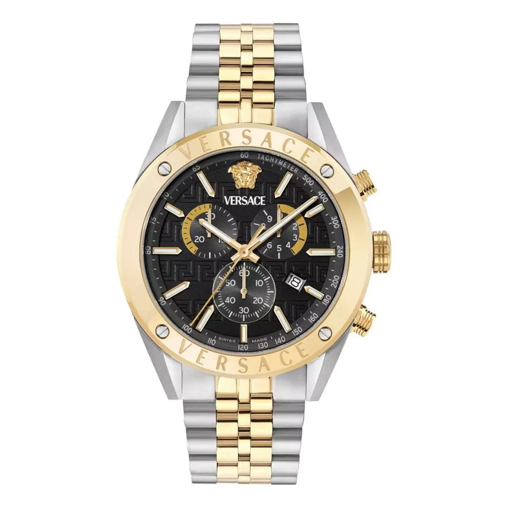 Versace Uhr Herren Chronograph Athletics Chrono Silber/Gold/Schwarz VEKJA0525